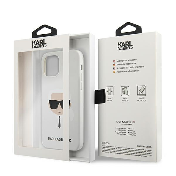 Case KARL LAGERFELD Apple iPhone 12 Mini Silicone Karl`s Head White Hardcase